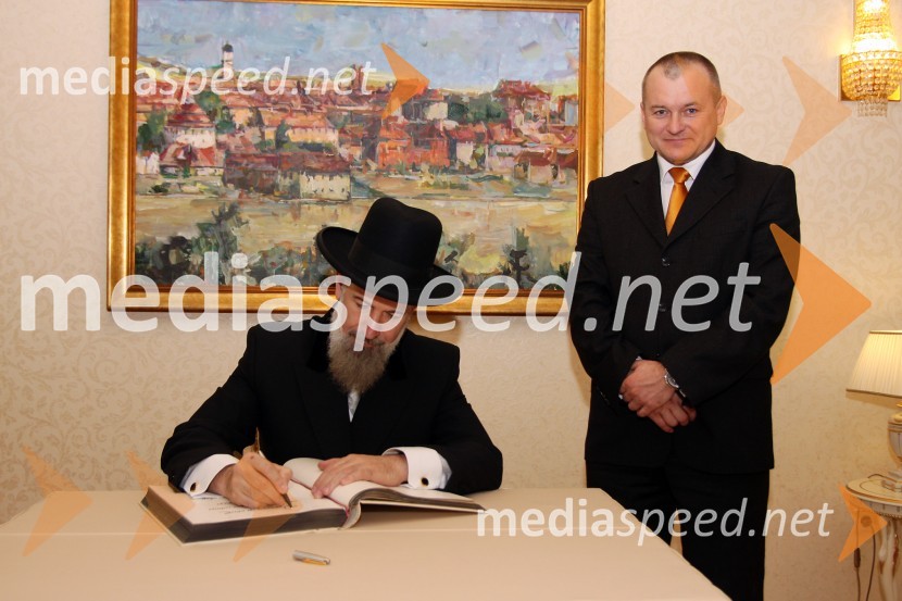 Yona Metzger, glavni aškenaški rabin Izraela in Franc Kangler, župan MariboraObisk glavnega aškenaškega rabina Izraela Yona Metzgerja v Mariboru