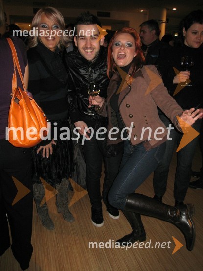 Alenka Godec, pevka, Anžej Dežan, pevec in TV voditelj in Nuša Derenda, pevkaEMA 2008, finale