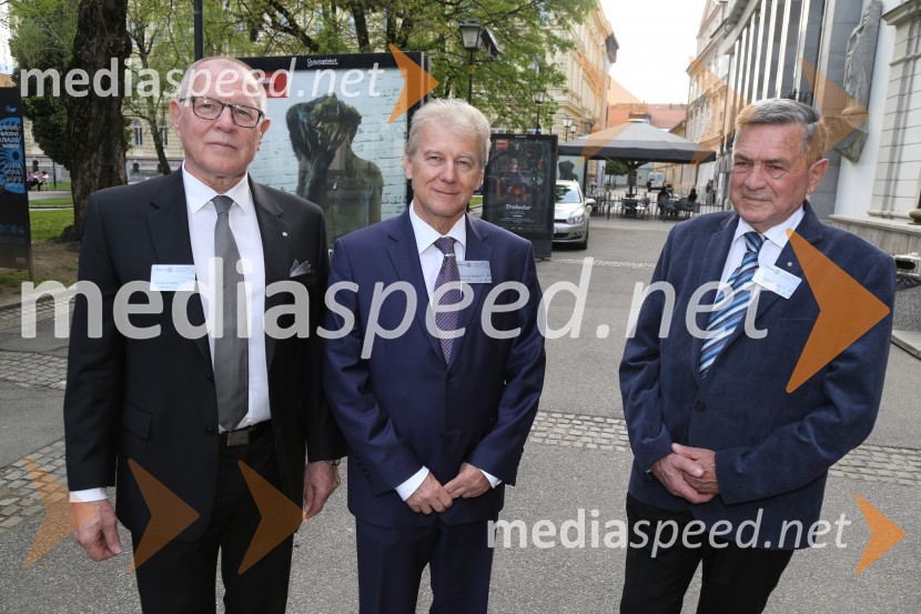  Dušan Logar, odvetnik;  prof. dr. Davorin  Kračun, ekonomist, član Rotary Cluba Maribor;  Anton SimoničRotary klub,  25. obletnica kluba