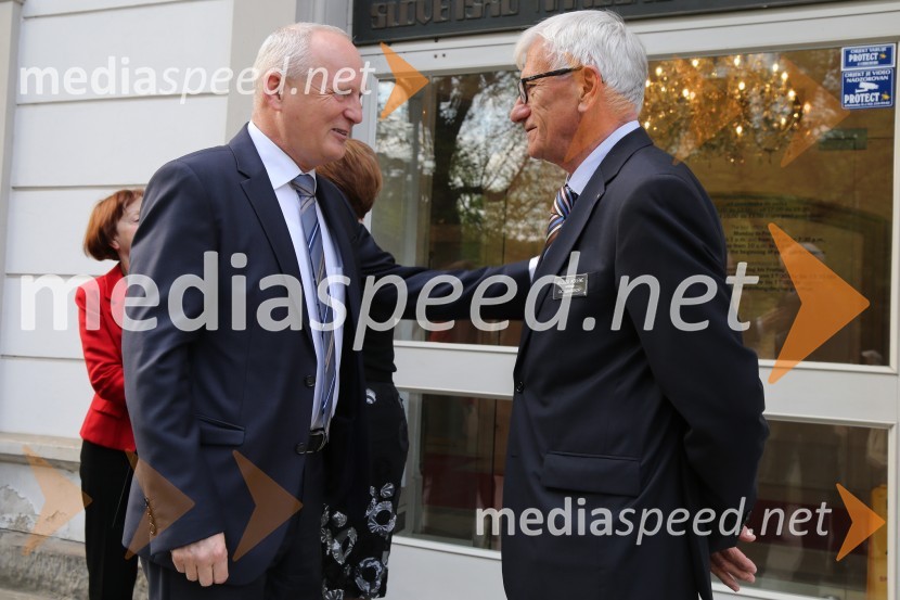  Edi Stropnik, pretekli distriktni guverner, Rotary Slovenija;  Alojz Kolenc, zdravnikRotary klub,  25. obletnica kluba