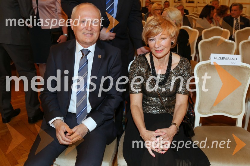  Edi Stropnik, pretekli distriktni guverner, Rotary Slovenija;  Silva StropnikRotary klub,  25. obletnica kluba