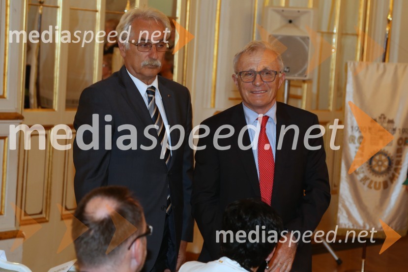  Franc Hočevar, predsednik RC Ljubljana;  Tone  Glavan, podjetnikRotary klub,  25. obletnica kluba