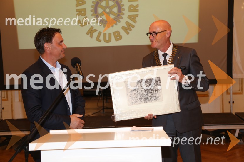  Jožef Prša, Rotary klub Martjanci;  Emil Šarkanj, lastnik Galerije Hest,  predsednik Rotary kluba MariborRotary klub,  25. obletnica kluba