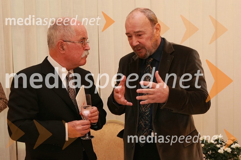 Dr. Boštjan Žekš, predsednik SAZU in Miljenko Licul, oblikovalec, nagrajenec Prešernovega sklada za življenjsko deloPodelitev Prešernovih nagrad ob slovenskem kulturnem prazniku