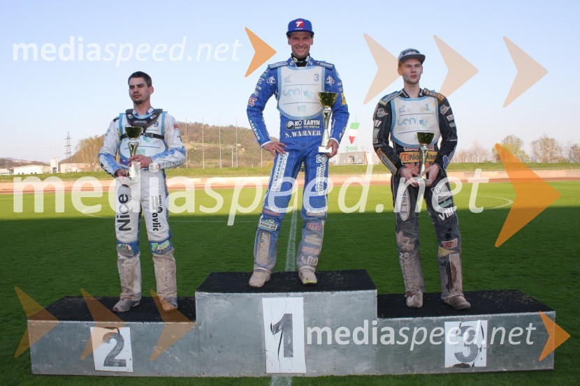  Jurica Pavlic, speedwayist (SK Unia Donji Kraljevec);  Matej Žagar, speedwayist (Slovenija);  Nick Škorja, speedwayist (AMTK Ljubljana)Žagar do zmage na uvodni dirki v Krškem