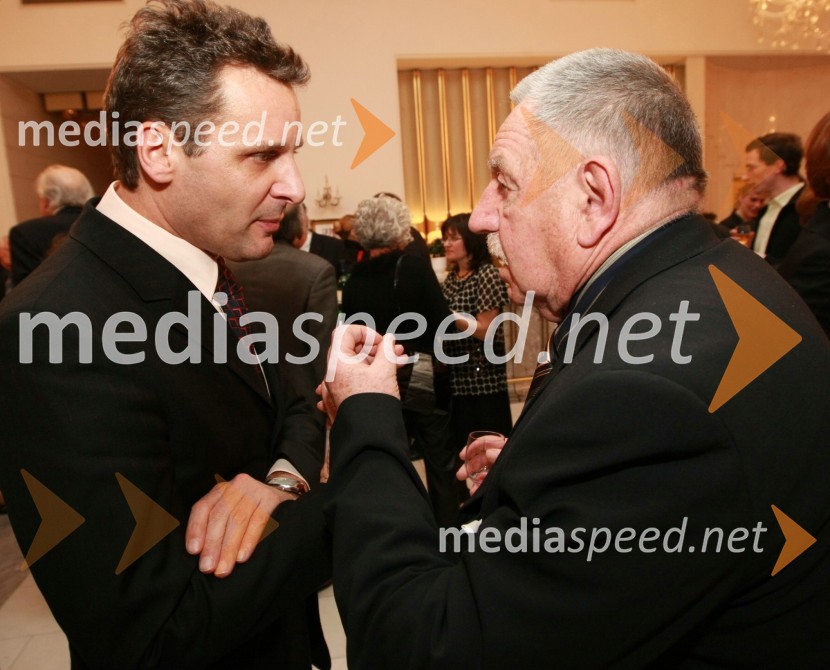 Danilo Rošker, direktor SNG Maribor in Dušan Jovanović, režiserPodelitev Prešernovih nagrad ob slovenskem kulturnem prazniku
