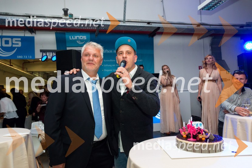  Milan Kuster, predsednik uprave Skupine Lunos;  Boštjan Čukur, raper, 6 Pack ČukurPodjetje Lunos, otvoritev novih poslovnih prostorov