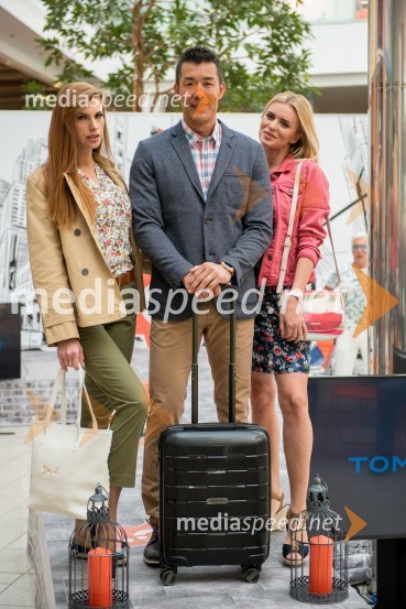  Karin Škufca, manekenka;  Taiji Tokuhisa, maneken in voditelj;  Nadiya Bychkova, plesalka, manekenkaModna revija, Qlandia Ptuj