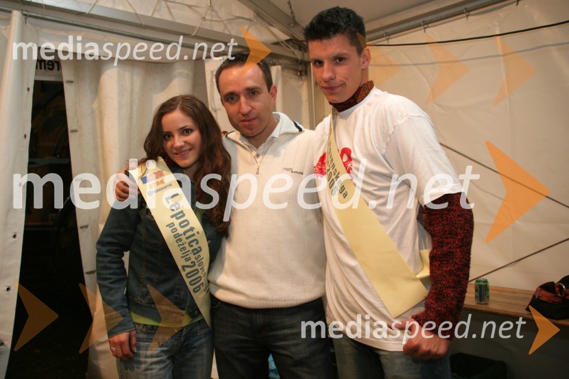 Zmagovalka Darja Hostnik iz Pristave pri Mestinju, fotograf Borut Cvetko in zmagovalec Uroš Rožman iz Dolnje PočehoveLepo 2006 finale