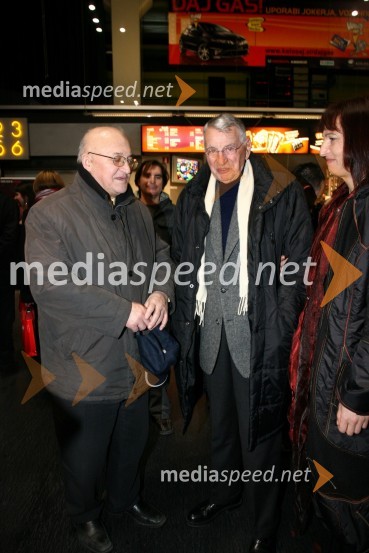 Vasilij Vasko Polič, vrhovni sodnik in Demeter Bitenc s spremljevalko MajdoPremiera filma L kot Ljubezen