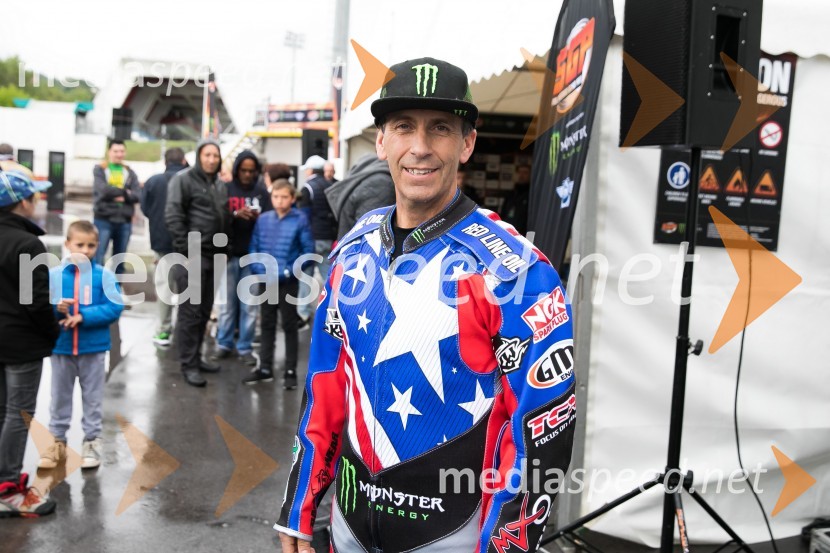  Greg  Hancock, speedwayist (ZDA)2017 AZTORIN Slovenian FIM Speedway GP, žrebanje štartnih številk