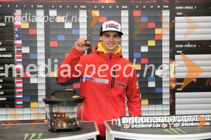  Tim Gajser, motokrosist (Motocross-Ski Gajser team)2017 AZTORIN Slovenian FIM Speedway GP, žrebanje štartnih številk