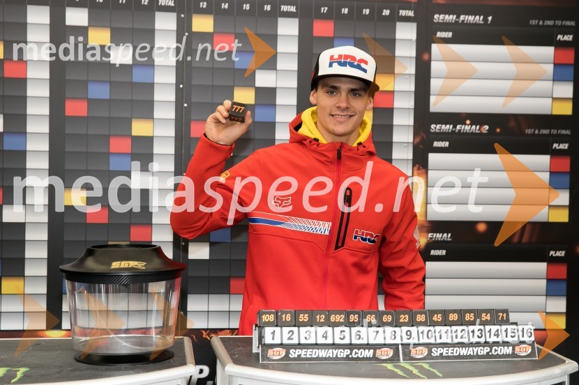  Tim Gajser, motokrosist (Motocross-Ski Gajser team)2017 AZTORIN Slovenian FIM Speedway GP, žrebanje štartnih številk