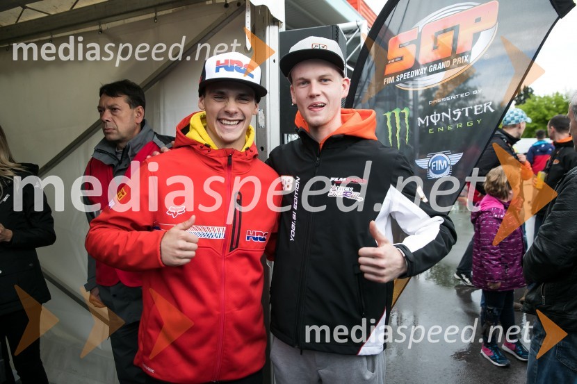  Tim Gajser, motokrosist (Motocross-Ski Gajser team);  Nick Škorja, speedwayist (AMTK Ljubljana)2017 AZTORIN Slovenian FIM Speedway GP, žrebanje štartnih številk