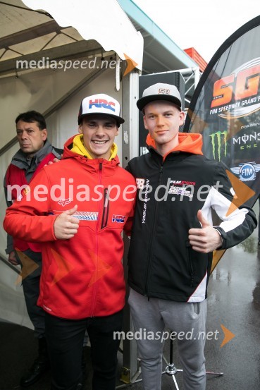  Tim Gajser, motokrosist (Motocross-Ski Gajser team);  Nick Škorja, speedwayist (AMTK Ljubljana)2017 AZTORIN Slovenian FIM Speedway GP, žrebanje štartnih številk