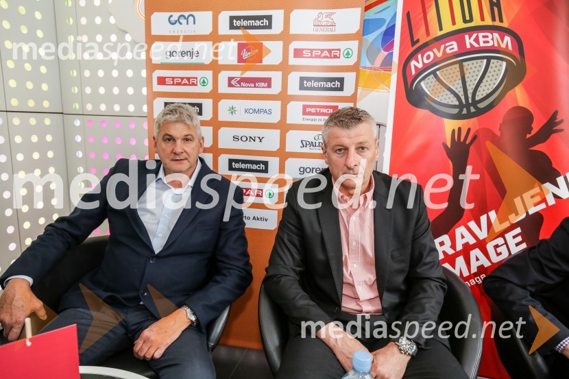  Aleš Pipan, trener Zlatoroga;  Damjan Novaković, trener RogaškeLiga Nova KBM, novinarska konferenca pred začetkom polfinala