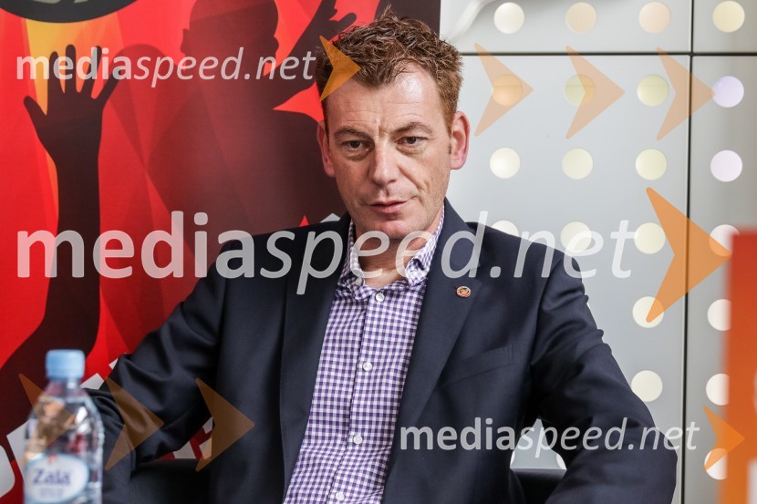  Gašper Okorn, trener Uniona OlimpijeLiga Nova KBM, novinarska konferenca pred začetkom polfinala