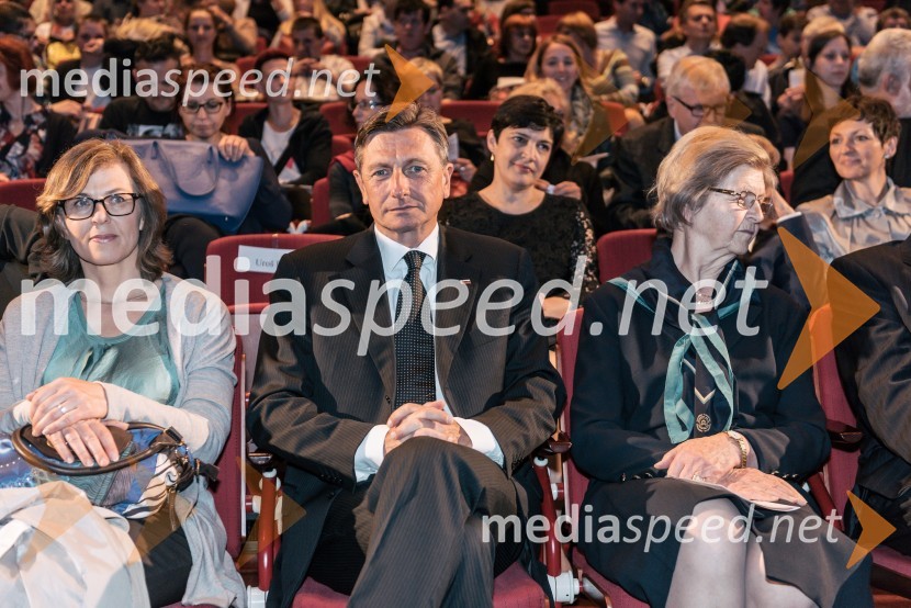  Jana Šelih, predsednica Društvo Downov sindrom Slovenija;  Borut Pahor, predsednik Republike Slovenije;  ... 