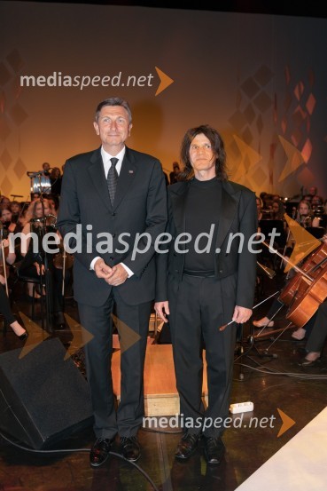  Borut Pahor, predsednik Republike Slovenije;  Miro Saje, dirigent