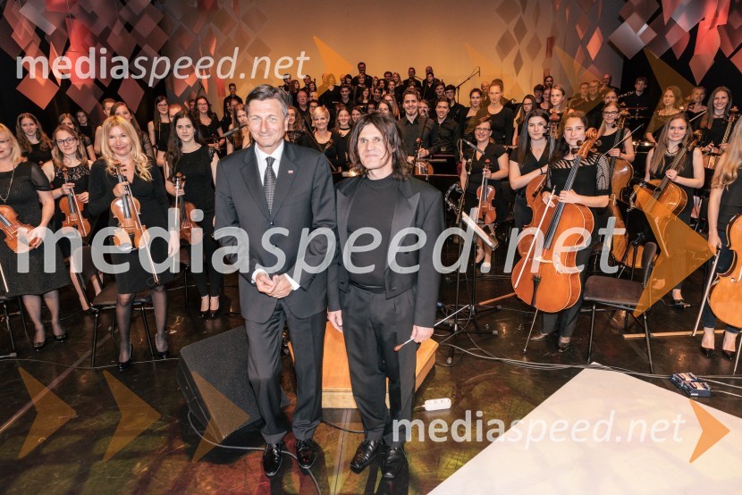  Borut Pahor, predsednik Republike Slovenije;  Miro Saje, dirigent