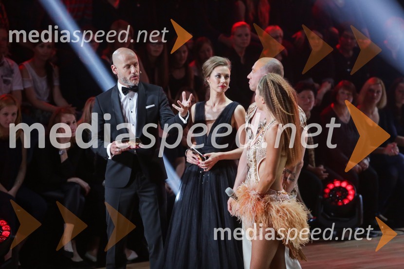  Peter Poles, televizijski voditelj;  Tara Zupančič, voditeljica;  Denis Porčič – Chorchyp, glasbenik;  Martina  Plohl, plesalkaZvezde plešejo, osma oddaja