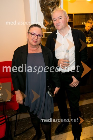  Maja Jerman Bratec, direktorica SNG Nova Gorica;  Bojan BratecNebeški odred, premiera predstave