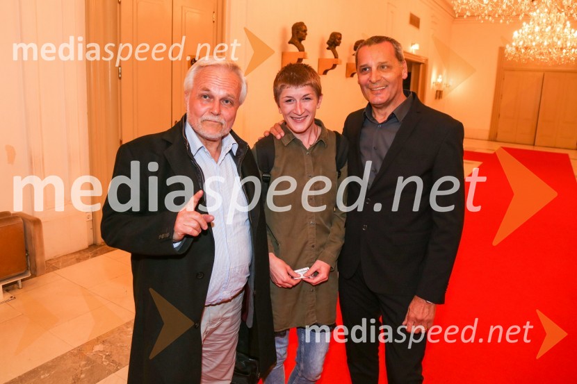  Niko Goršič, igralec, publicist, režiser;  Mirjana Medijević, režiserka;  Danilo Rošker, direktor SNG MariborLjudožerci, premiera predstave