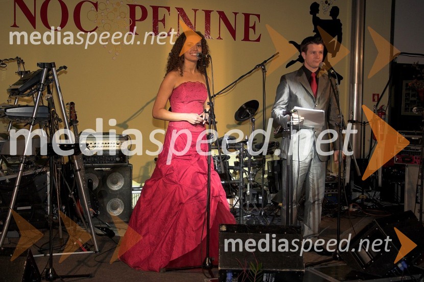 Tadeja Ternar, Miss Slovenije 2007 in Boštjan Romih, voditelj prireditve13. noč penine