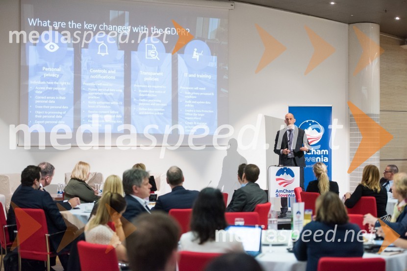  Marko Kavčič, vodja aktivnosti za skladnost z licenčnimi pravili, Microsoft SlovenijaUredba o varstvu podatkov, AmCham Fokus