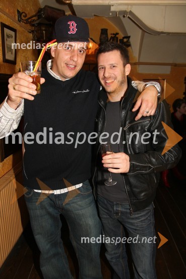 6pack Čukur, raper in Tomas Rožman, frizerski studio Tomas10. obletnica lokala Patricks Pub