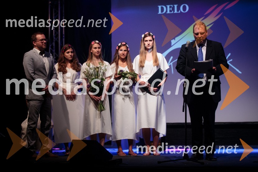  Gregor Knafelc, v. d. odgovornega urednika, Delo;  ... ;  ... ;  ... ;  ... ; dr. Tone Smolej, profesor z Oddelka za primerjalno književnost in literarno teorijo ljubljanske filozofske fakulteteDobitnik Delove nagrade kresnik 2017 je Goran Vojnović