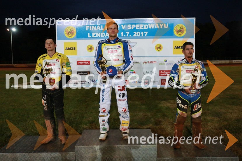  Marcel Kajzer, speedwayist (Poljska);  Matej Žagar, speedwayist (Slovenija);  Jurica Pavlic, speedwayist (SK Unia Donji Kraljevec)Speedway, finale DP Slovenija 2017