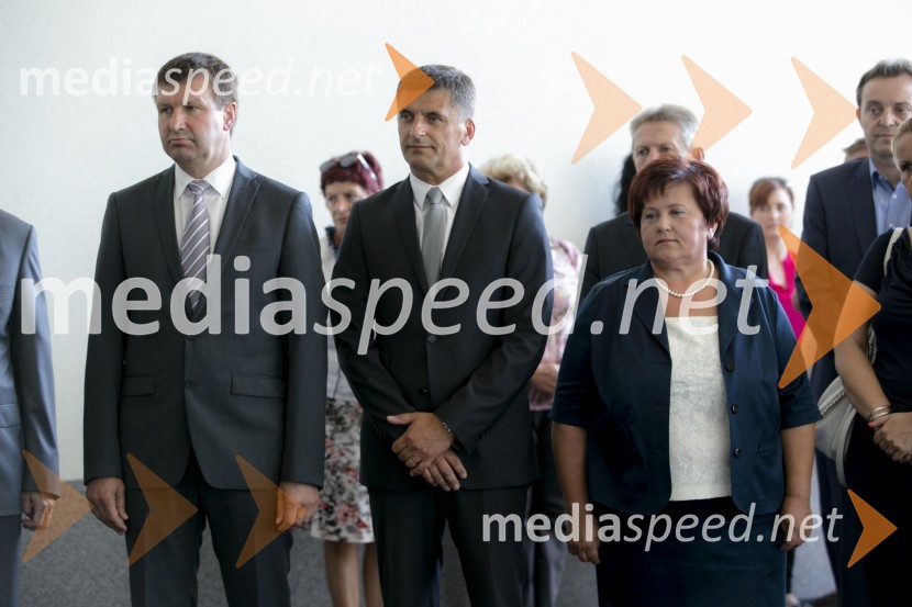 mag. Branko Kidrič, župan, Občina Rogaška Slatina;  Cvetko  Sršen, direktor poslovne enote Celje,  Pošta Slovenije;  Metka  Zorin,  upravnica pošte CeljeOdprtje novih dostavnih prostorov pošte Rogaška Slatina