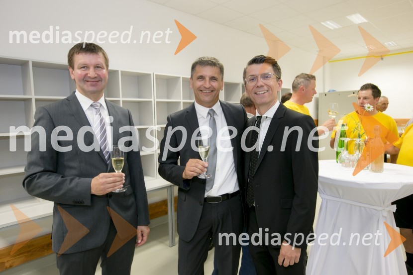 mag. Branko Kidrič, župan, Občina Rogaška Slatina;  Cvetko  Sršen, direktor poslovne enote Celje,  Pošta Slovenije; mag. Kristjan  GoručanOdprtje novih dostavnih prostorov pošte Rogaška Slatina