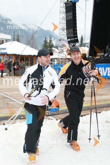 Rene Mlekuž in Jure Košir, nekdanja smučarjaX-plosion of fun: Veleslalom slovenskih glasbenih zvezdnikov