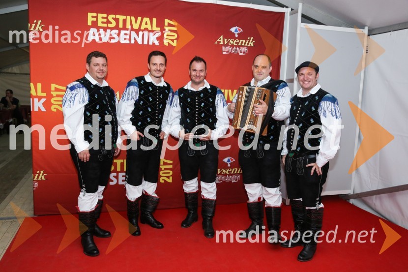  ... ;  Blaž Švab, pevec, skupina Modrijani;  Peter Oset, glasbenik, skupina Modrijani;  Rok Švab, glasbenik, skupina Modrijani;  Franjo  Oset, glasbenik, skupina ModrijaniFestival Avsenik 2017, sobota