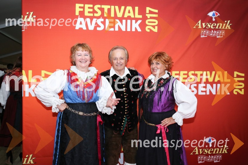  Joži Kališnik, pevka, Avsenikov tercet;  Alfi Nipič, pevec;  Jožica Svete, pevka, Avsenikov tercetFestival Avsenik 2017, sobota