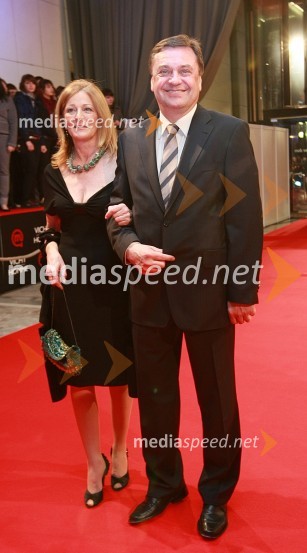 Zoran Janković, župan MO Ljubljana s soprogo MijoViktorji 2007, rdeča preproga, zakulisje, after party