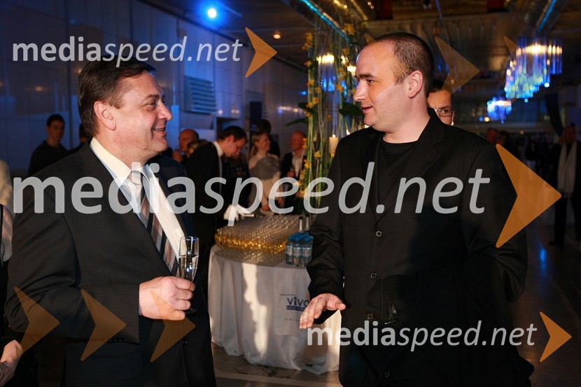 Zoran Janković, župan MO Ljubljana in Jure Mastnak, tv voditeljViktorji 2007, rdeča preproga, zakulisje, after party