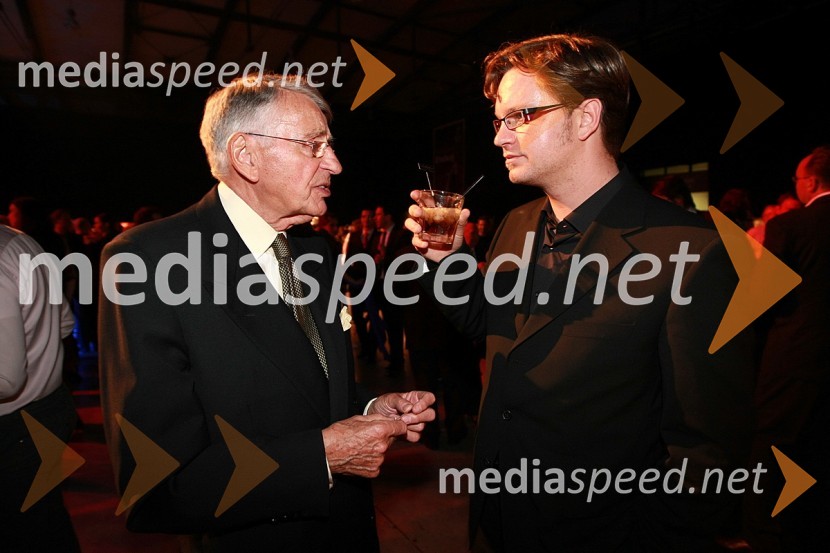 Demeter Bitenc in Jurij Zrnec, igralec in voditelj oddaje As ti tud not paduViktorji 2007, rdeča preproga, zakulisje, after party