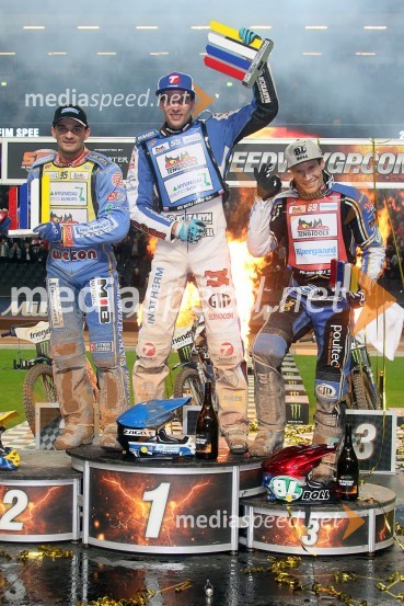  Bartosz Zmarzlik, speedwayist (Poljska);  Matej Žagar, speedwayist (Slovenija);  Jason Doyle, speedwayist (Avstralija)Žagar v Stockholmu do druge zaporedne zmage
