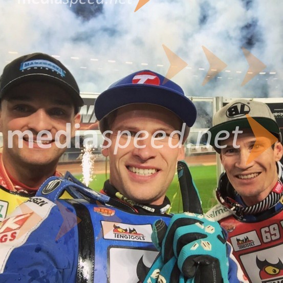  Bartosz Zmarzlik, speedwayist (Poljska);  Matej Žagar, speedwayist (Slovenija);  Jason Doyle, speedwayist (Avstralija)Žagar v Stockholmu do druge zaporedne zmage