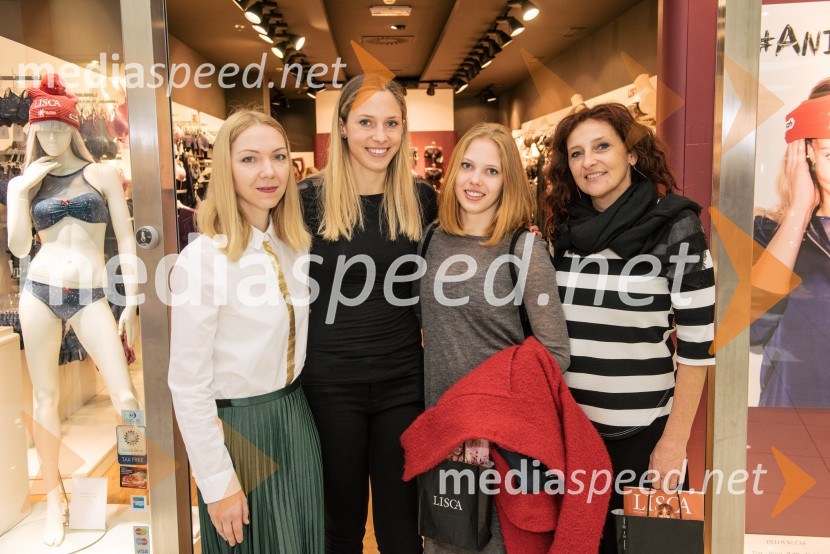  Maja Ratajc, art direktorica, Lisca;  Ana Bucik Jogan, smučarka;  Tjaša Bucik;  Katja BucikAna Bucik, nova ambasadorka znamke Lisca