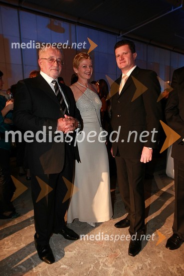 Peter Čeferin, odvetnik s spremljevalko Rijo in Marko Kolbl, lastnik Radia CenterViktorji 2007, rdeča preproga, zakulisje, after party