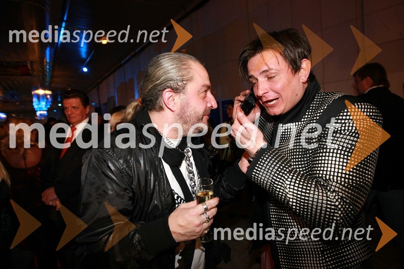 Milan Gačanović, stilist in Rado Mulej, igralecViktorji 2007, rdeča preproga, zakulisje, after party
