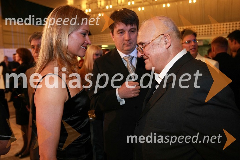 Katarina Kresal, predsednica LDS, Jožef Školč, poslanec LDS in Vasilij Vasko Polič, vrhovni sodnikViktorji 2007, rdeča preproga, zakulisje, after party