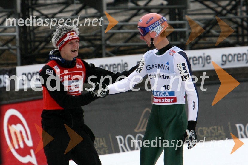 Thomas Morgenstern in Martin Koch, AvstrijaFinale Svetovnega pokala v smučarskih skokih v Planici, NEDELJA