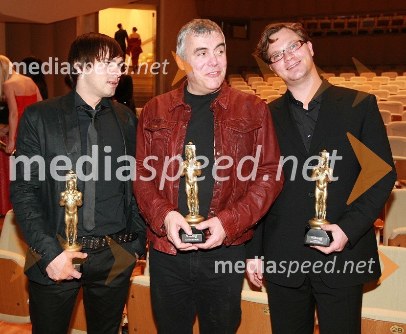 Lado Bizovičar, voditelj oddaje As ti tud not padu, Zoran Predin, pevec in Jurij Zrnec, voditelj oddaje As ti tud not paduViktorji 2007, rdeča preproga, zakulisje, after party