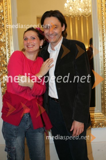 Igralka Mirjana Šajinovič in umetniški vodja drame SNG Maribor Samo M. Strelec40. Borštnikovo srečanje, podelitev Borštnikovega prstana