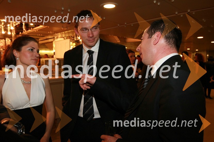 Špela Kumar, Bar 2, Gorazd Slak, programski direktor POP TV in Kanala A in Edi Pucer, novinar oddaje 24 ur na Pop TvViktorji 2007, rdeča preproga, zakulisje, after party